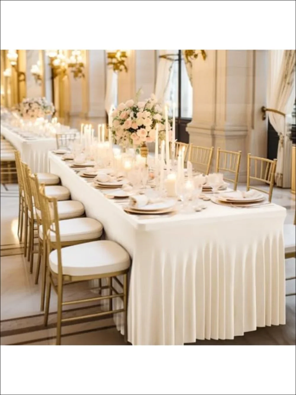2 Pack Spandex Fitted Tablecloths for 6FT Rectangular Tables Wrinkle Free